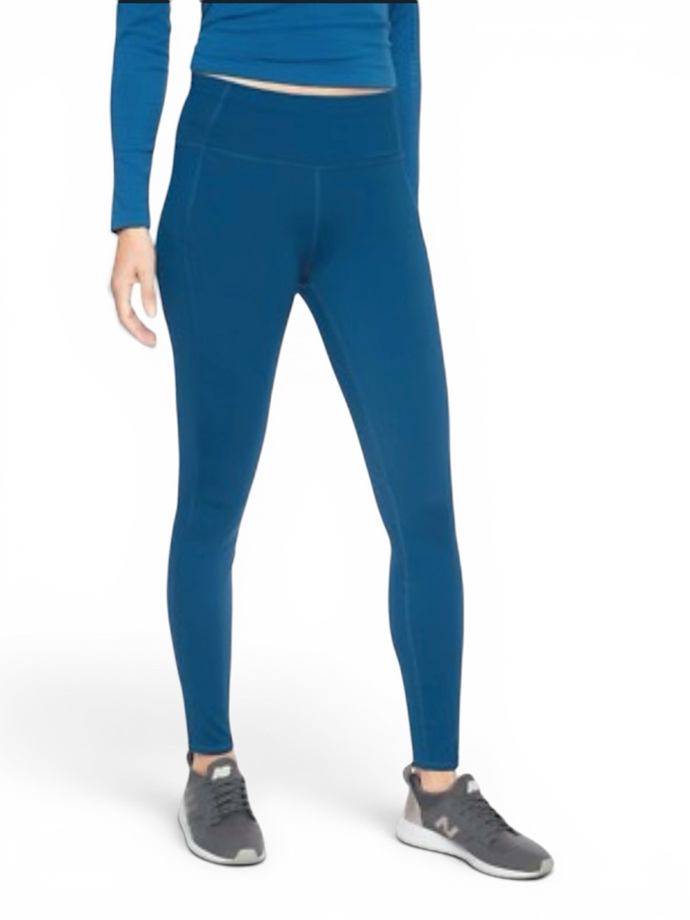 Athleta Contender Full Length Tight Peacock Blue Workout Running Yoga Women's XL